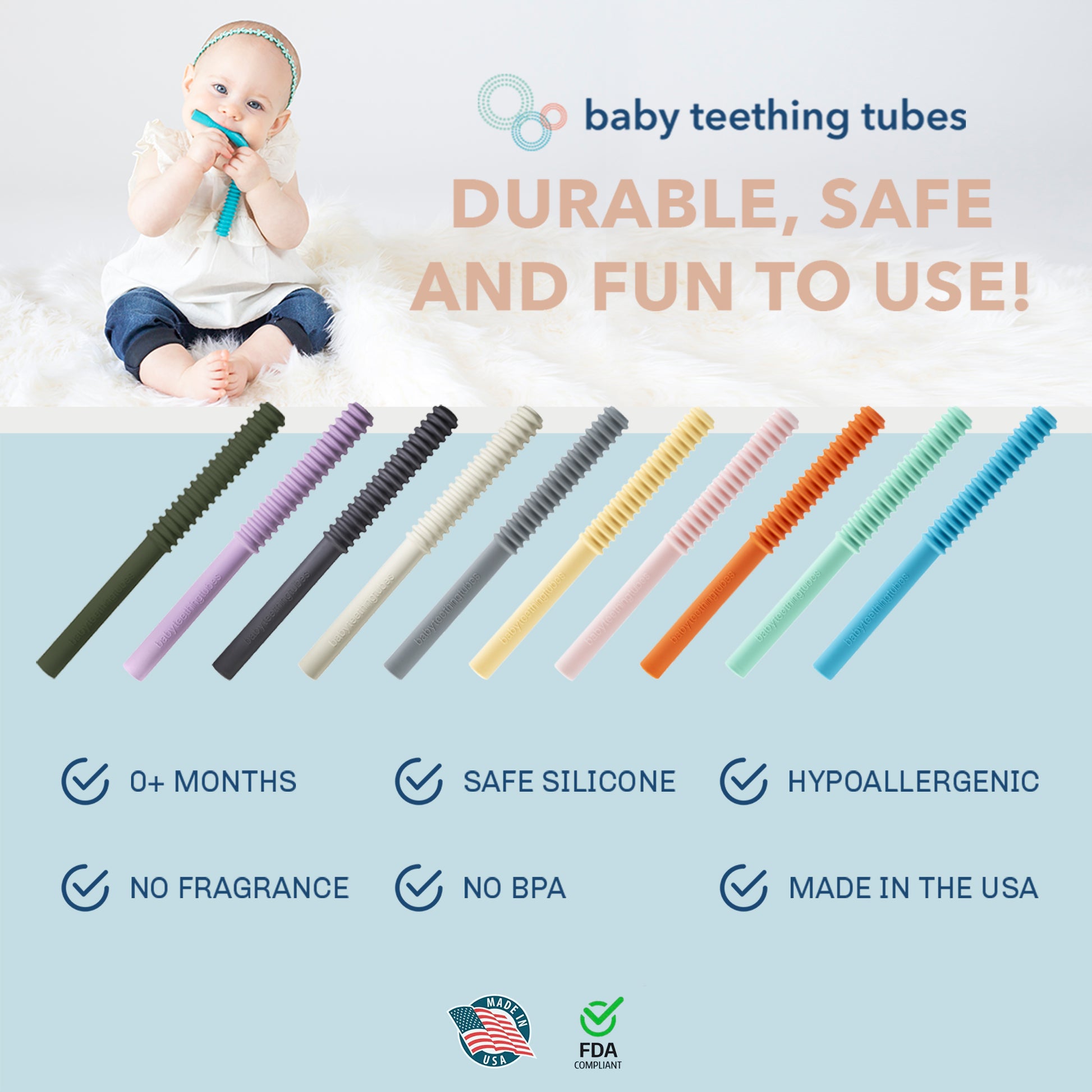 Baby Teething Tubes® - Pink - Baby Teething Tubes