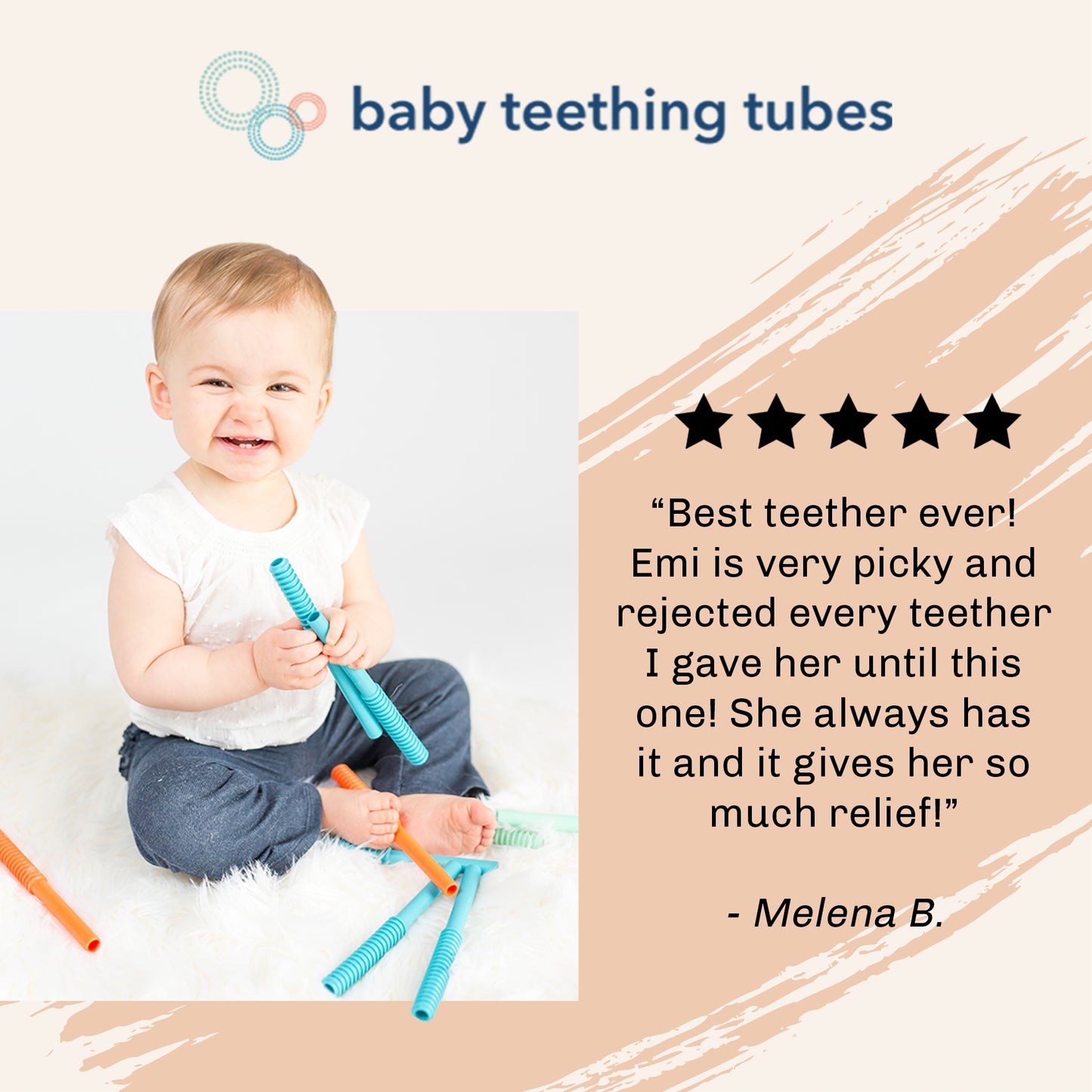 Baby Teething Tubes® - Yellow - Baby Teething Tubes