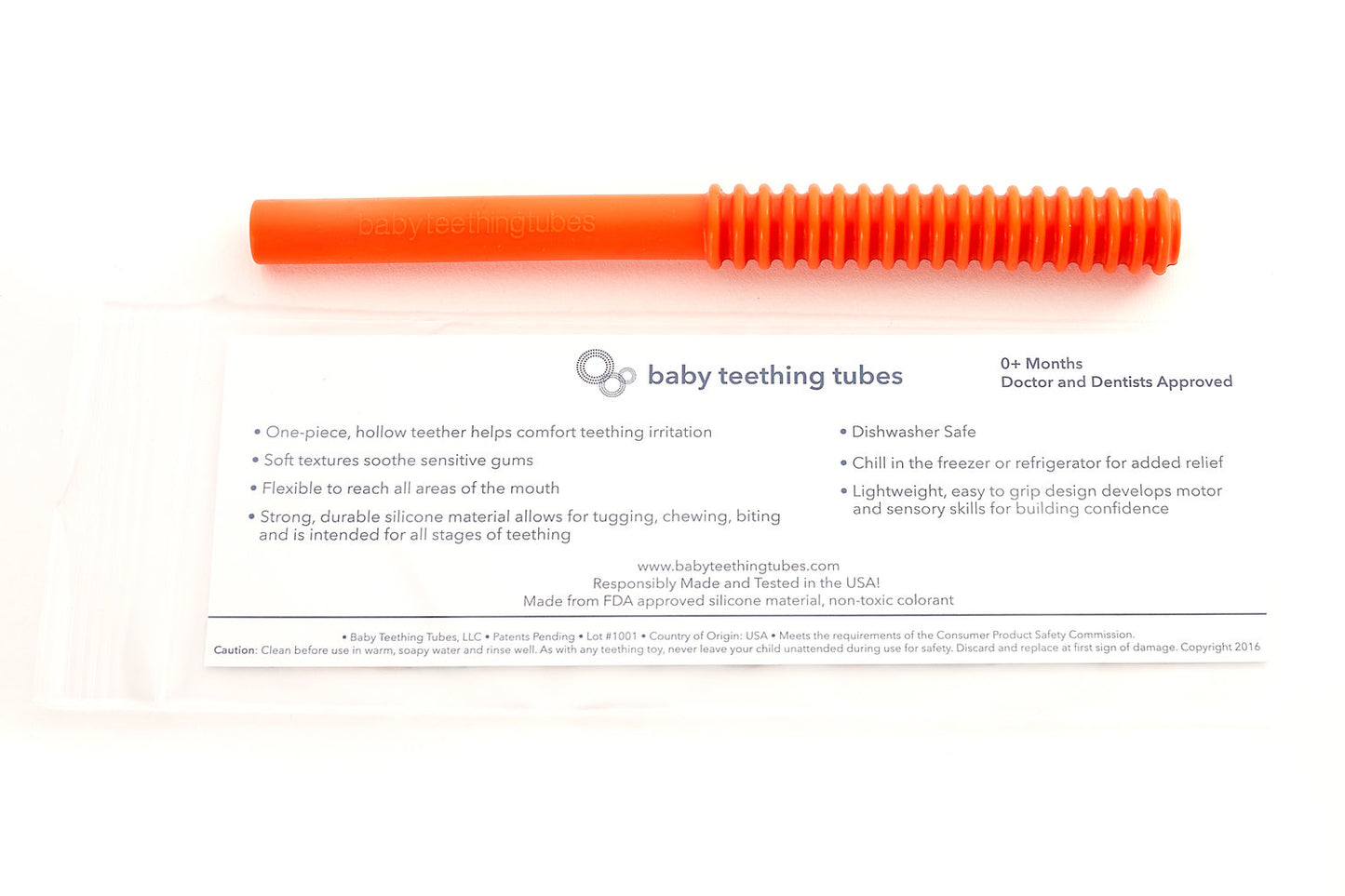 Baby Teething Tubes® - Orange - Baby Teething Tubes